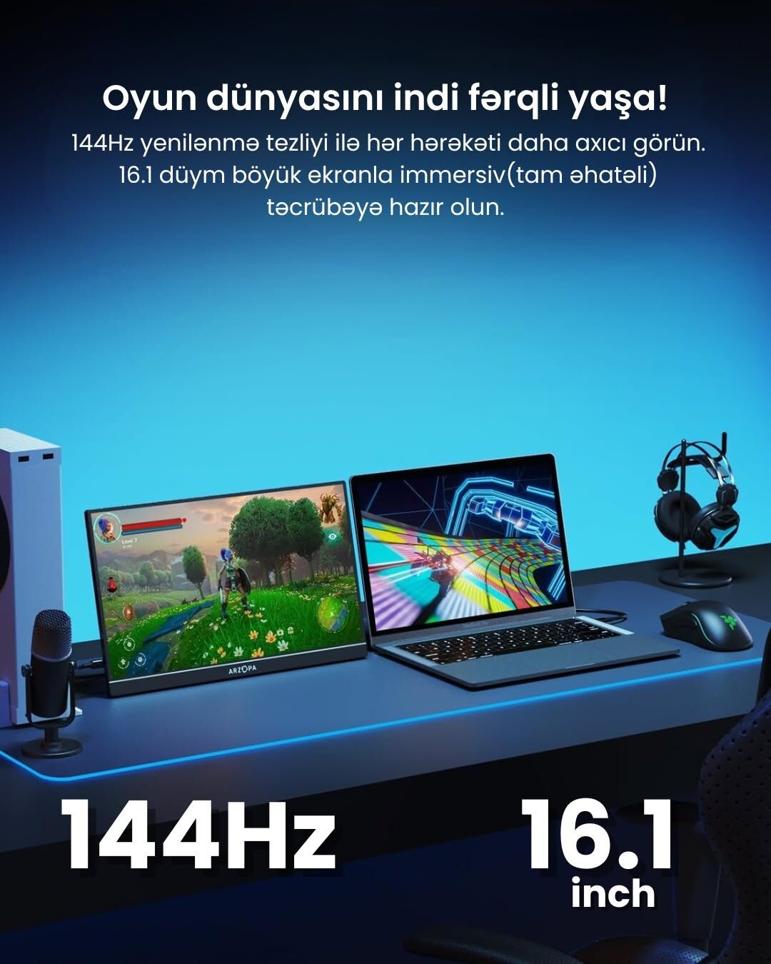 Arzopa 16.1''144Hz 1080P FHD Laptop Monitor - Image 4