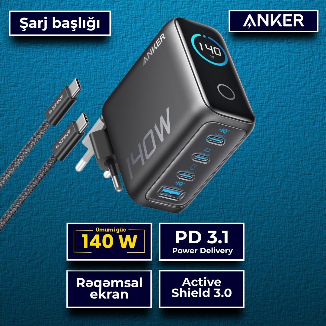Anker Charger 140W, 4-Port, PD 3.1 EU